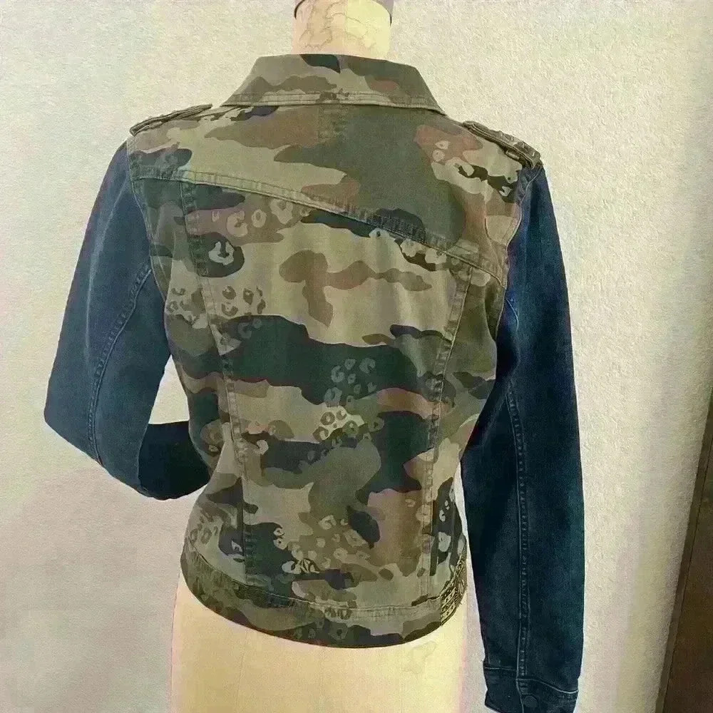 Genuine Vol Com Jeans Camo Jean jacket Size Small J106 - Picture 2 of 13